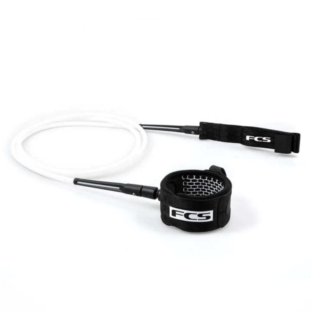 FCS COMPETITION ESSENTIAL LEASH 6' WHITE/BLACK