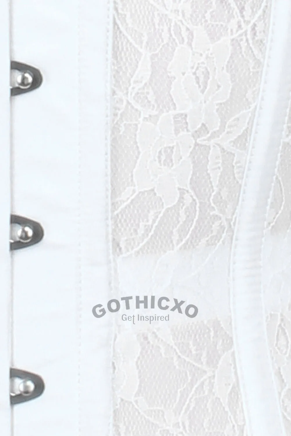 Fernanda White Mesh with Lace Long Corset