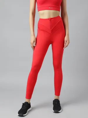 Fitkin Women's high waist front zipper training tights