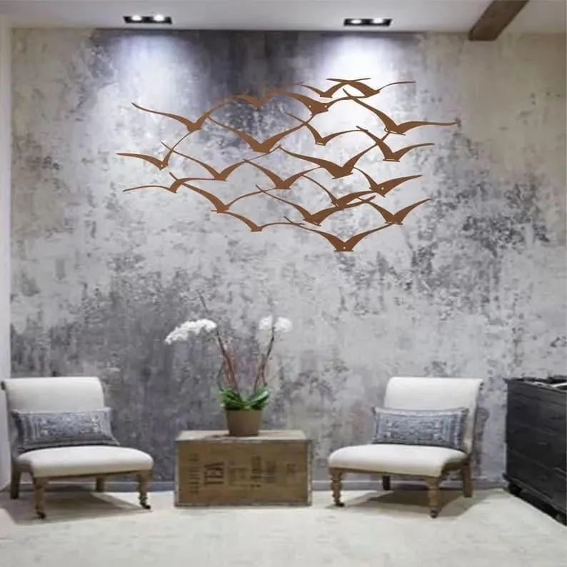 Flying Cranes Metal Wall Hanging Decor