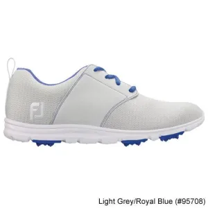 Footjoy Ladies enJoy Spikeless Shoes-Previous Season Style 7.0 Light Grey/Royal Blue (#95708) M