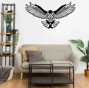 Geometric Flying Eagle Metal Wall Decor