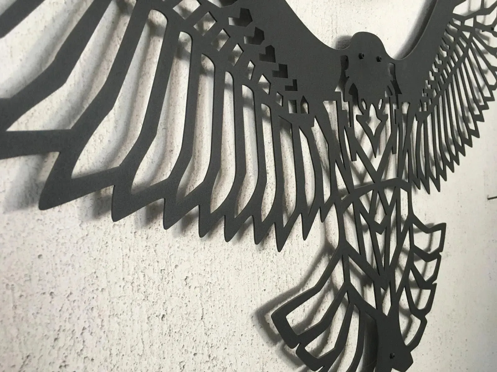 Geometric Flying Eagle Metal Wall Decor