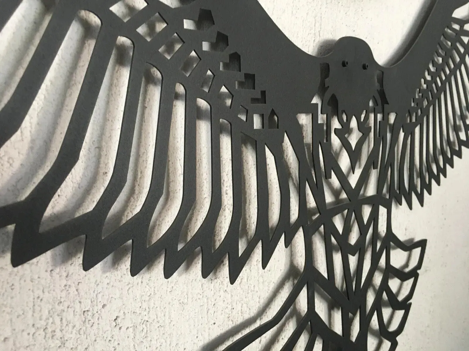 Geometric Flying Eagle Metal Wall Decor
