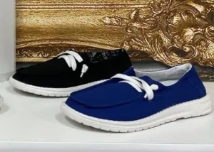 Girls Charming Blue Slip On Shoes