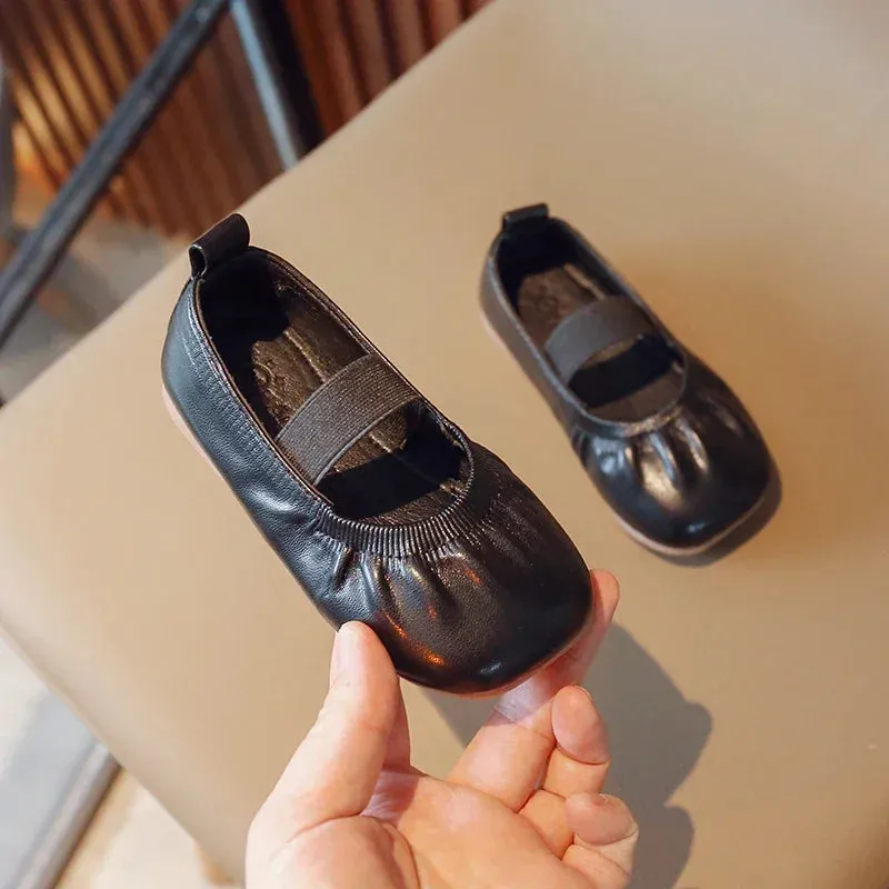 Girls' Comfy Leather Flat Shoes