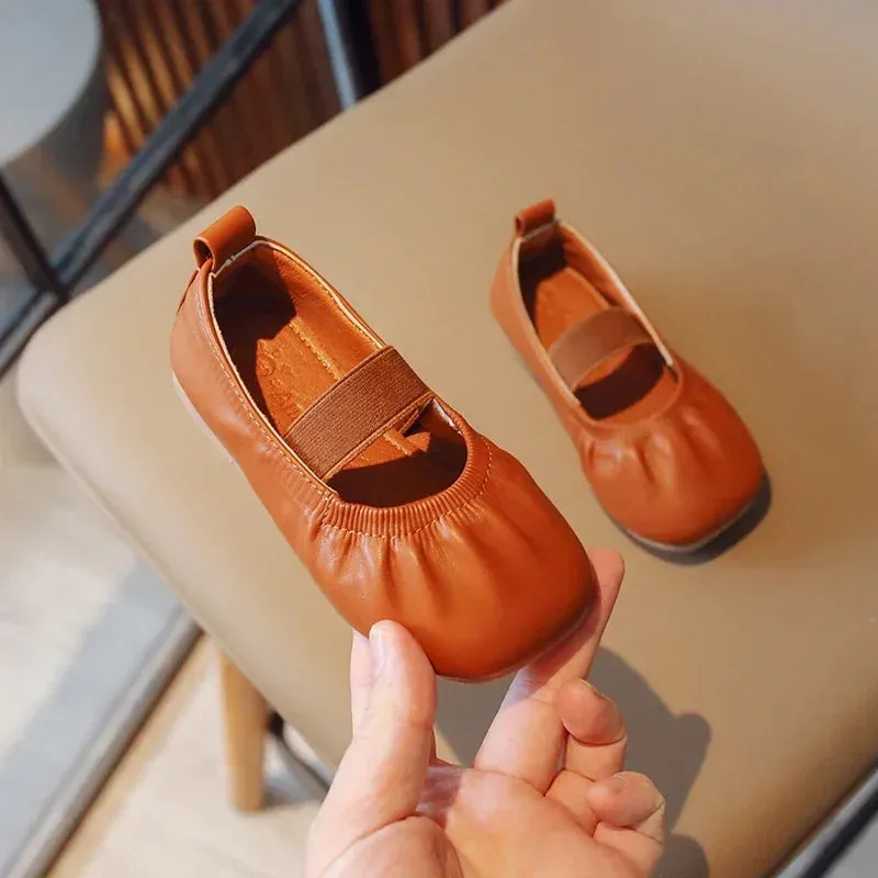 Girls' Comfy Leather Flat Shoes
