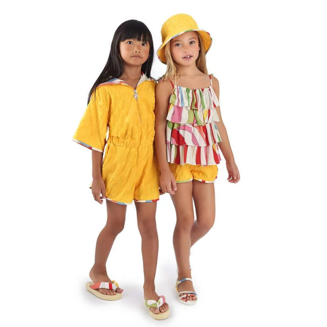 Girls Yellow Pucci Logo Bucket Hat