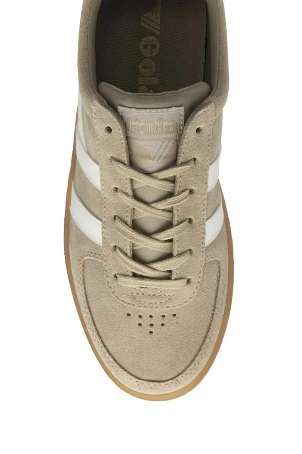 Gola Grandslam Suede Sneakers for Women in Bone/Off White/Gum | CLA589-BONE/GUM