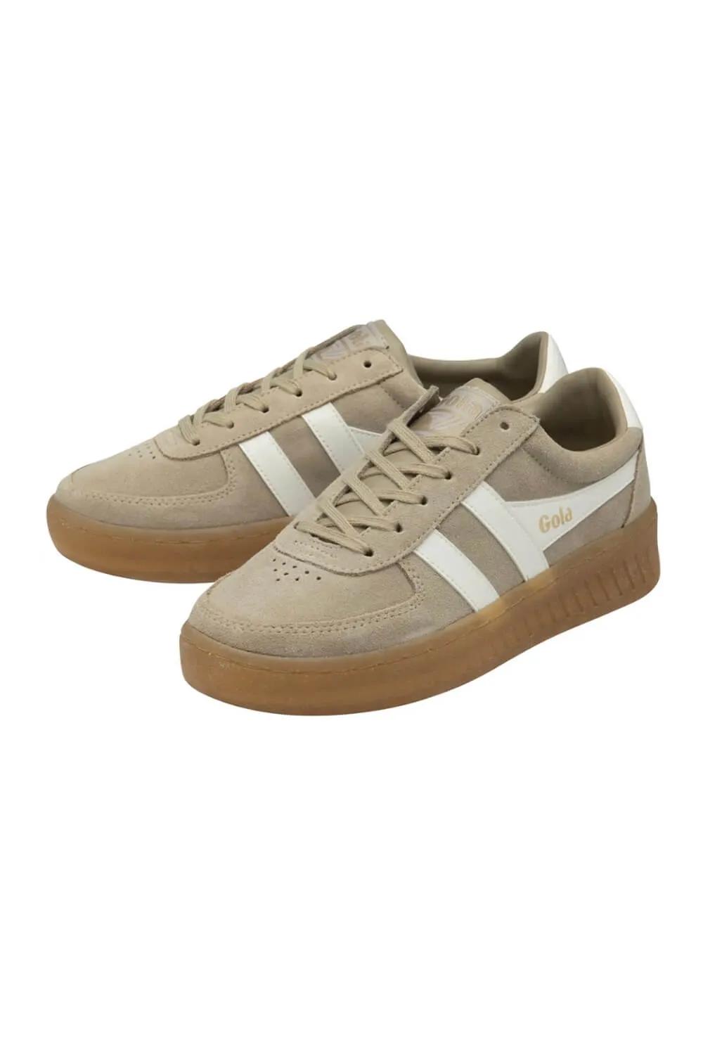 Gola Grandslam Suede Sneakers for Women in Bone/Off White/Gum | CLA589-BONE/GUM