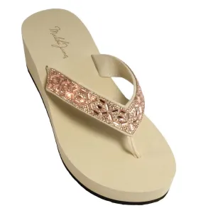 Gold Brentwood Marquis Nude with Gold Crystal Strap