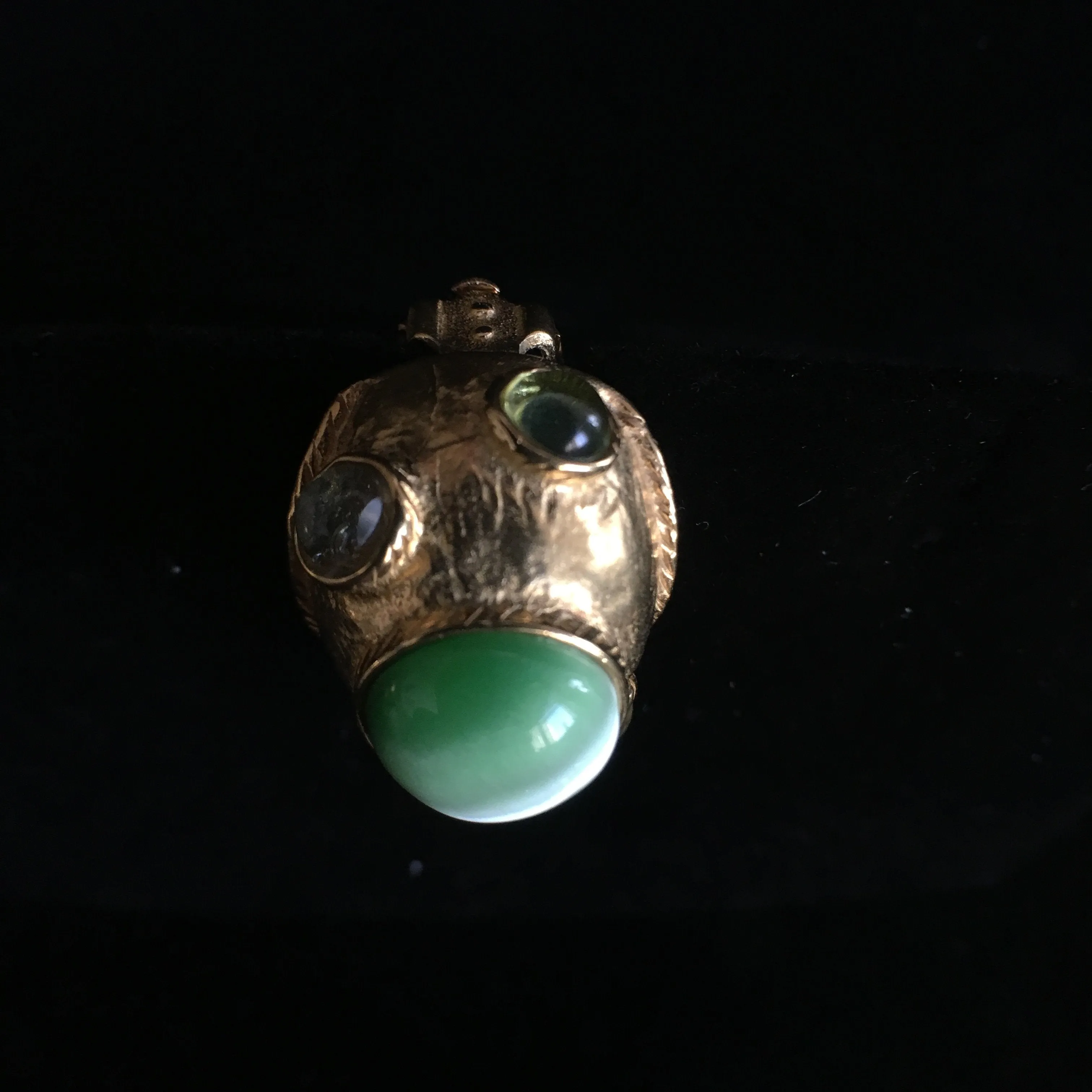 Green Cat Eye Clip Earrings