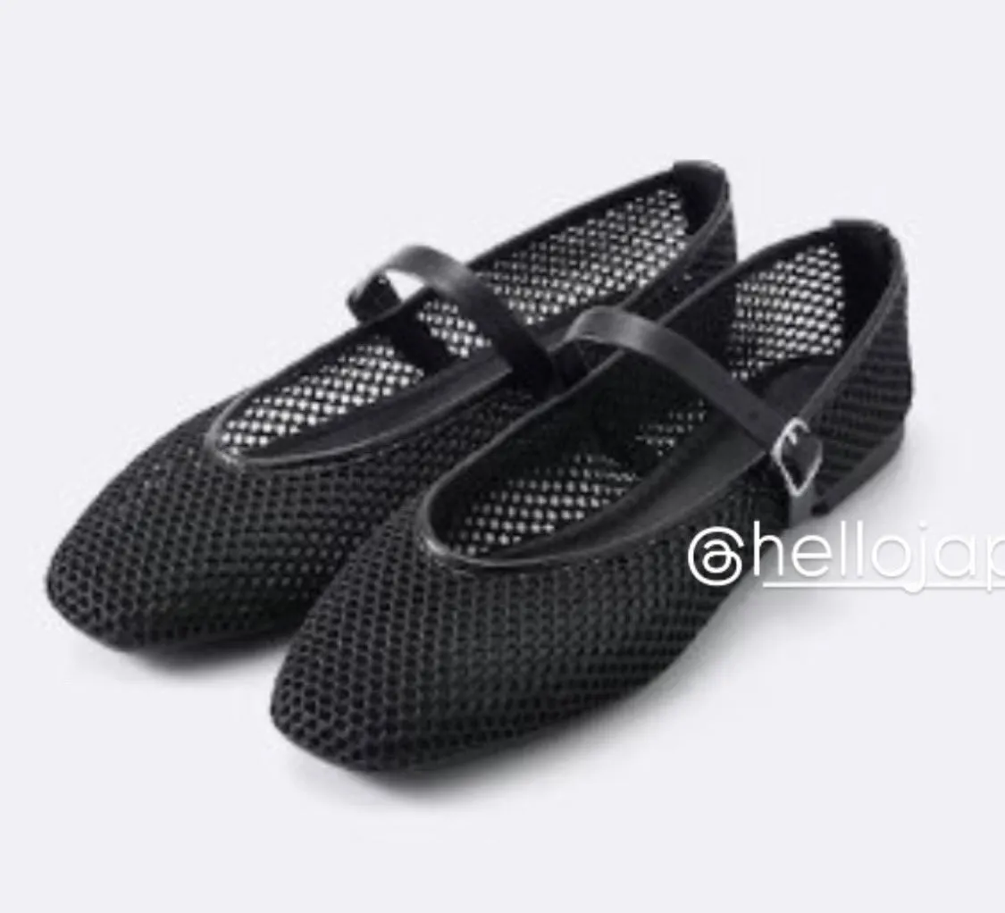 GU Mesh Mary Jane Shoes