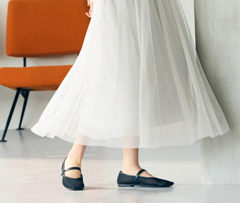 GU Mesh Mary Jane Shoes