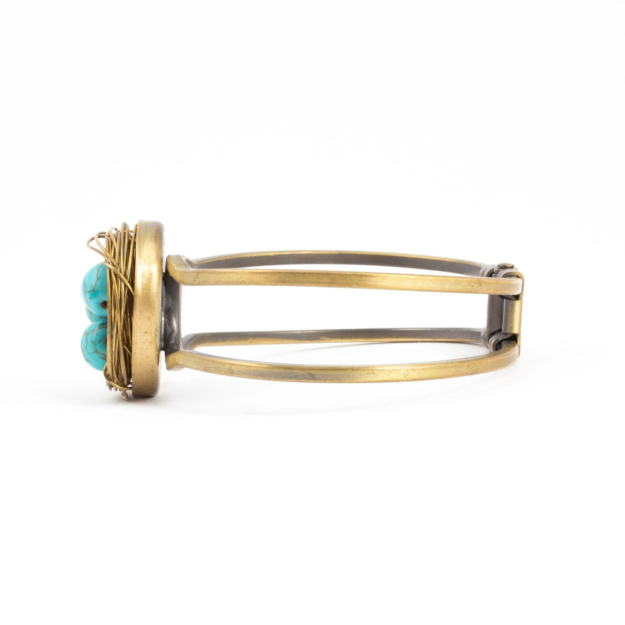 Handmade Birds Nest Hinged Cuff