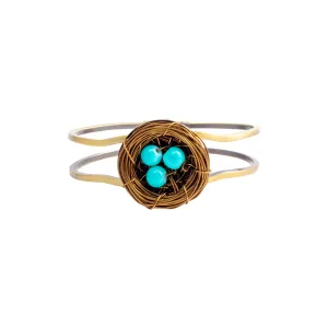 Handmade Birds Nest Hinged Cuff