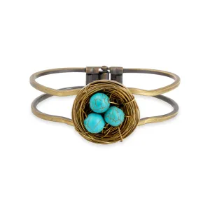 Handmade Birds Nest Hinged Cuff