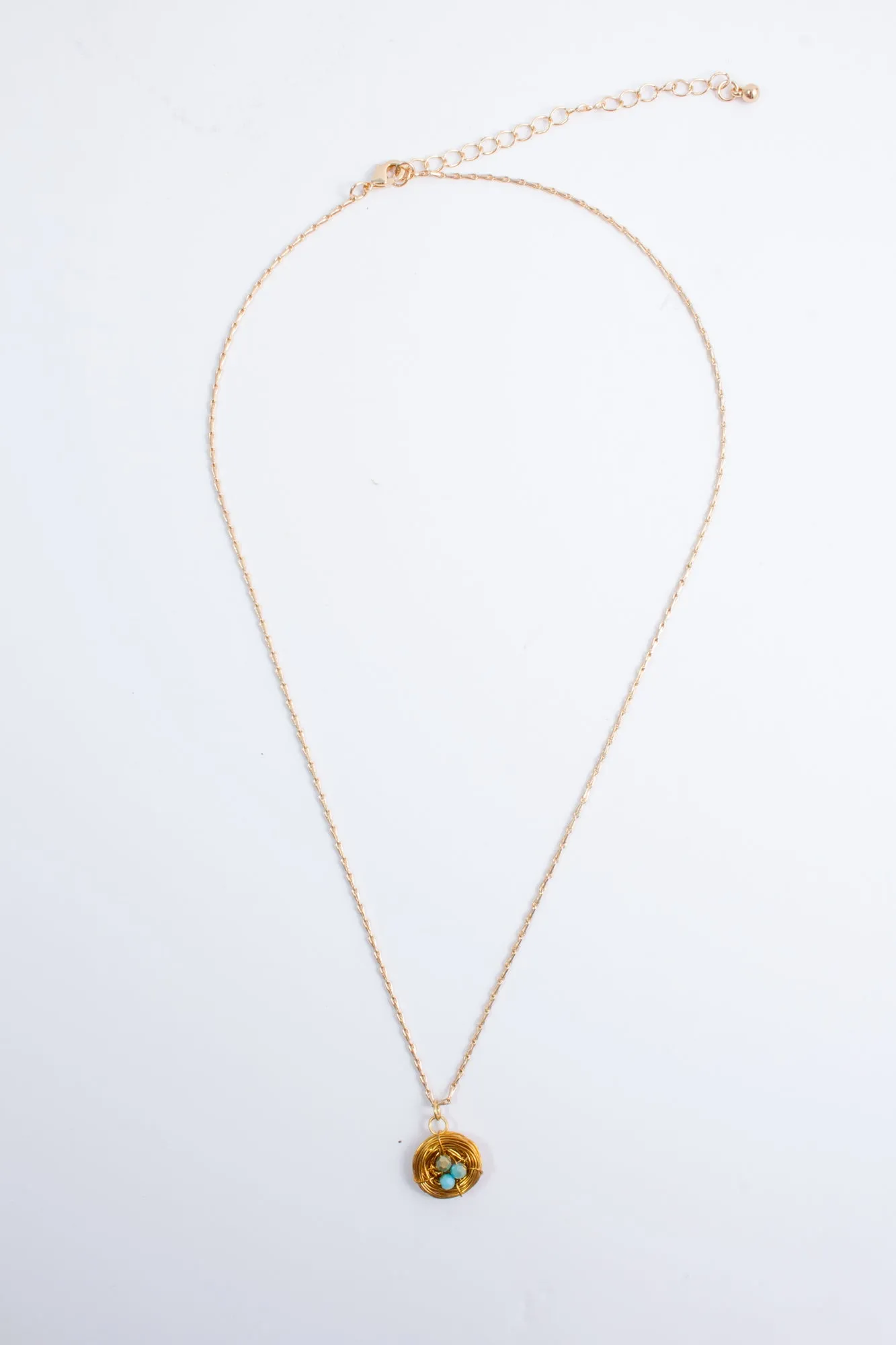 Handmade Birds Nest Pendant Necklace - 18" Chain
