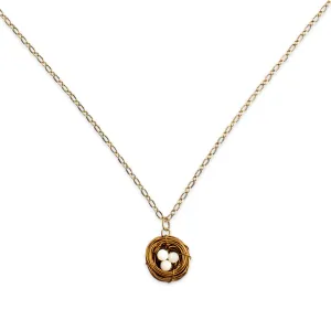 Handmade Birds Nest Pendant Necklace - 30" Chain