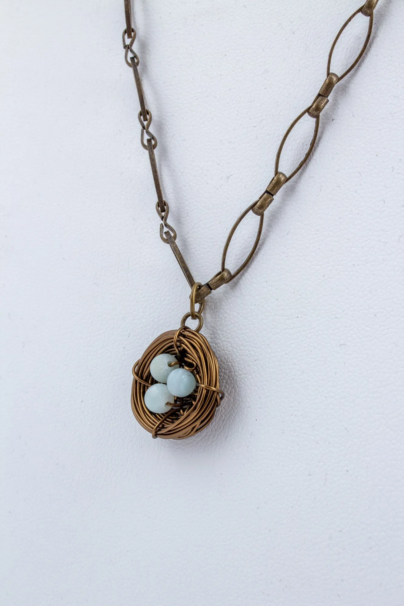 Handmade Birds Nest Pendant Necklace