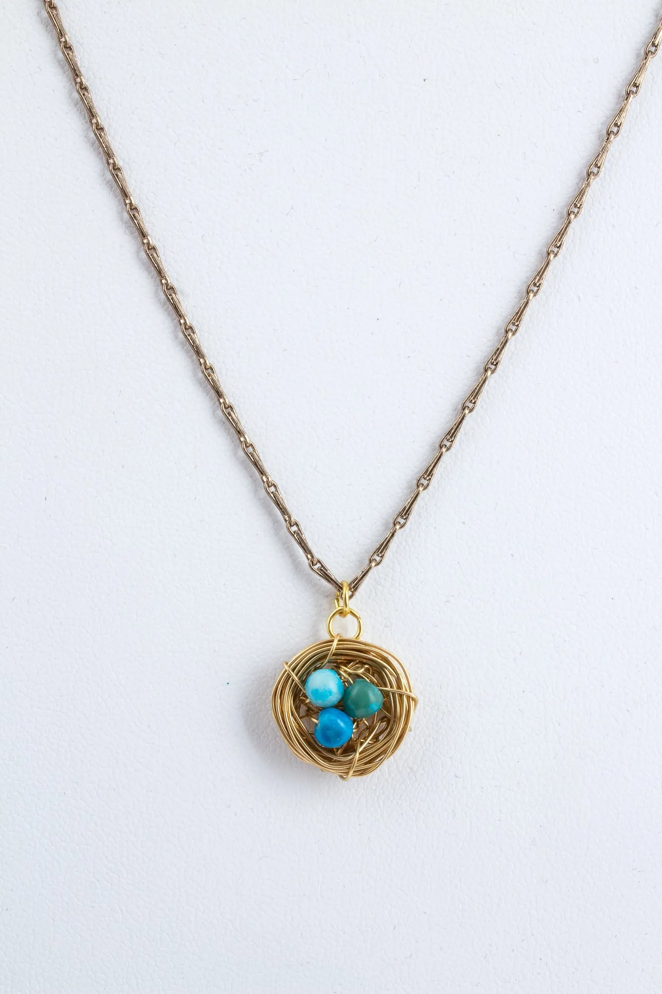 Handmade Birds Nest Pendant Necklace