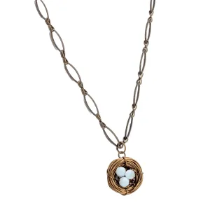 Handmade Birds Nest Pendant Necklace