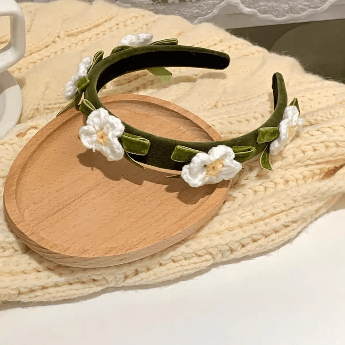 Handmade Crochet Flower Hair Band