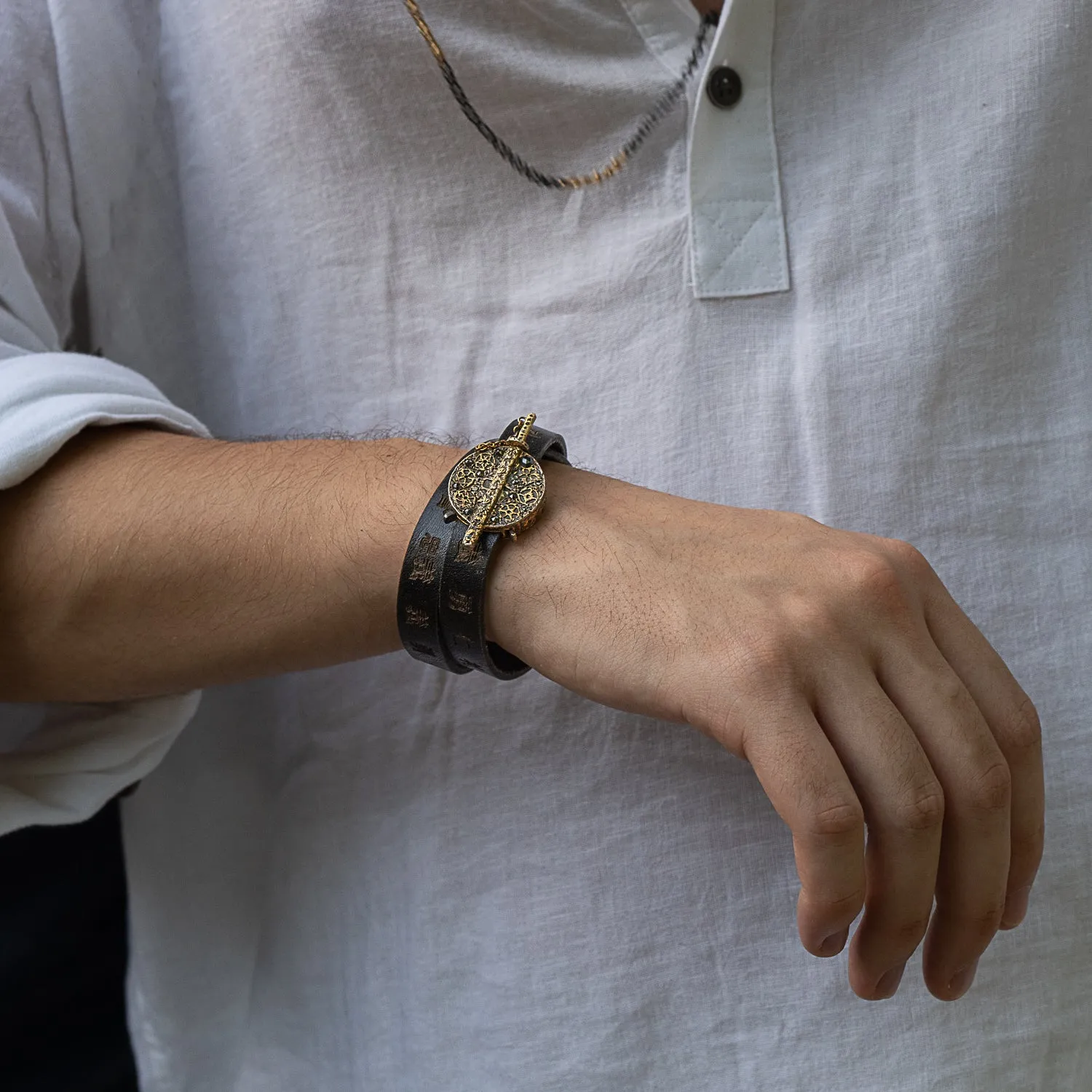 Handmade Gold And Diamond Bushido Bracelet