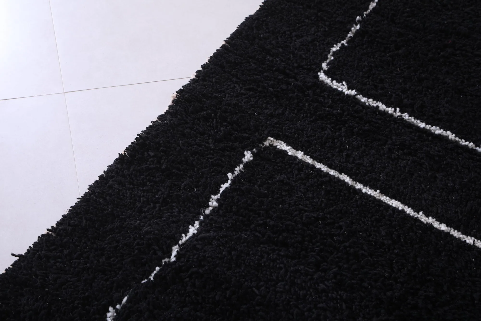 Handmade Moroccan rug - Custom black Wool rug - Berber rug