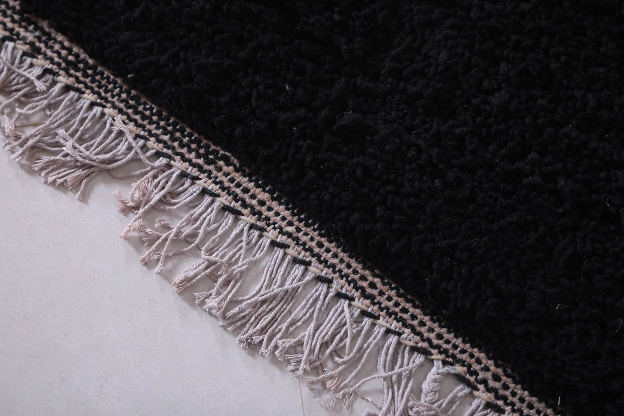 Handmade Moroccan rug - Custom black Wool rug - Berber rug