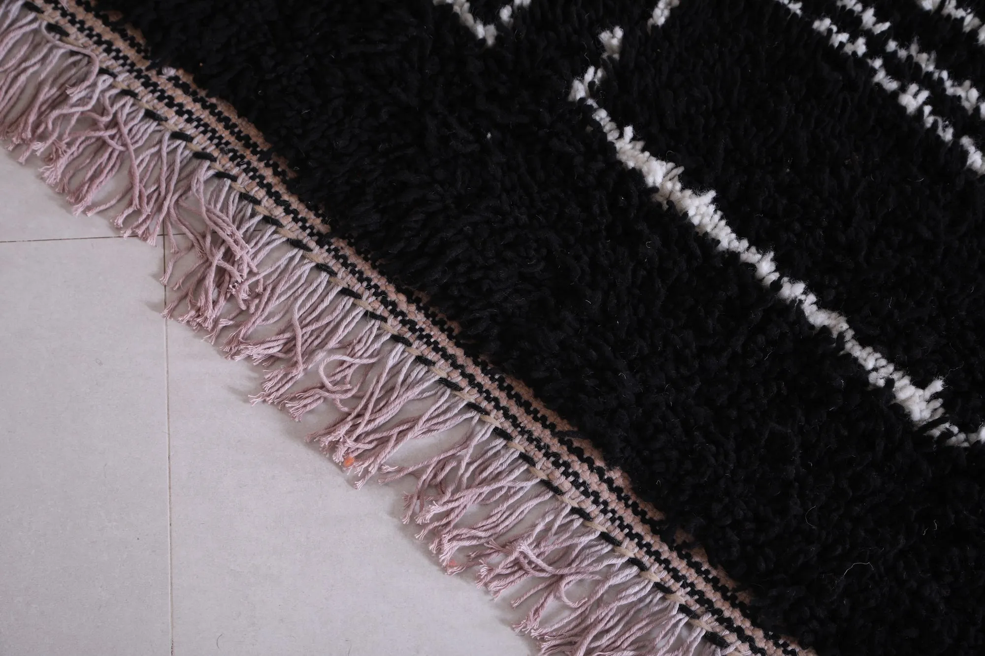 Handmade Moroccan rug - Custom black Wool rug - Berber rug