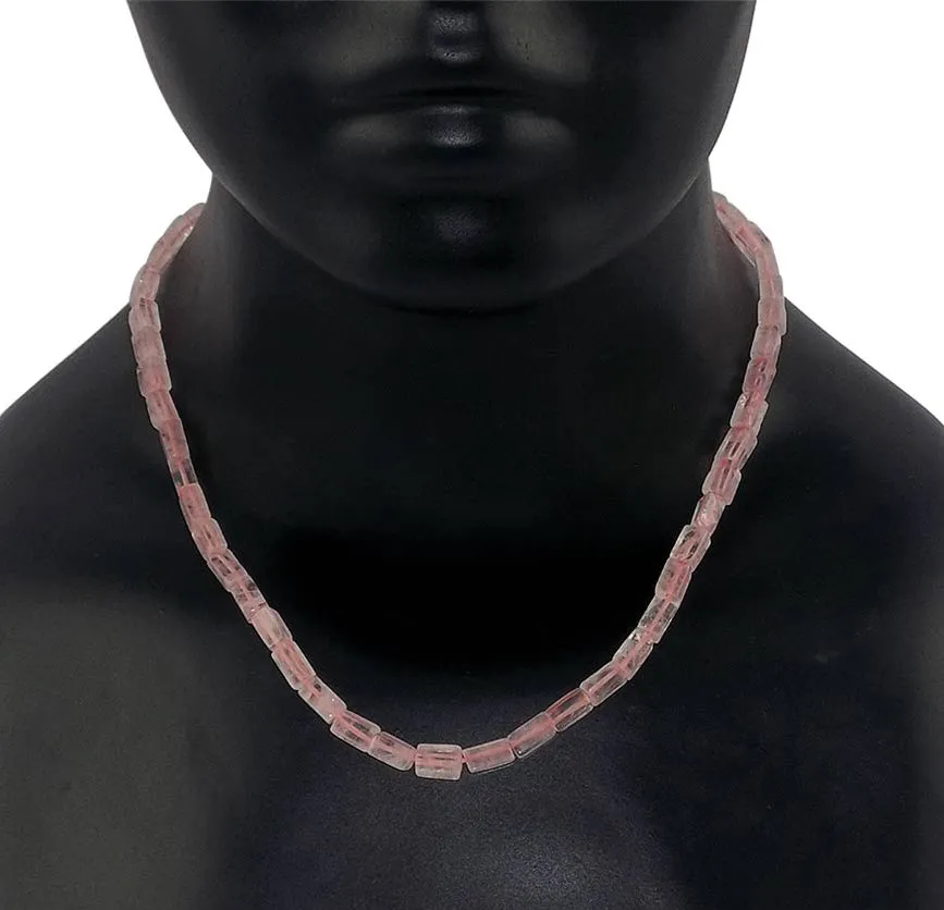 Handmade Rose Quartz Necklace 'Rozy Charm'