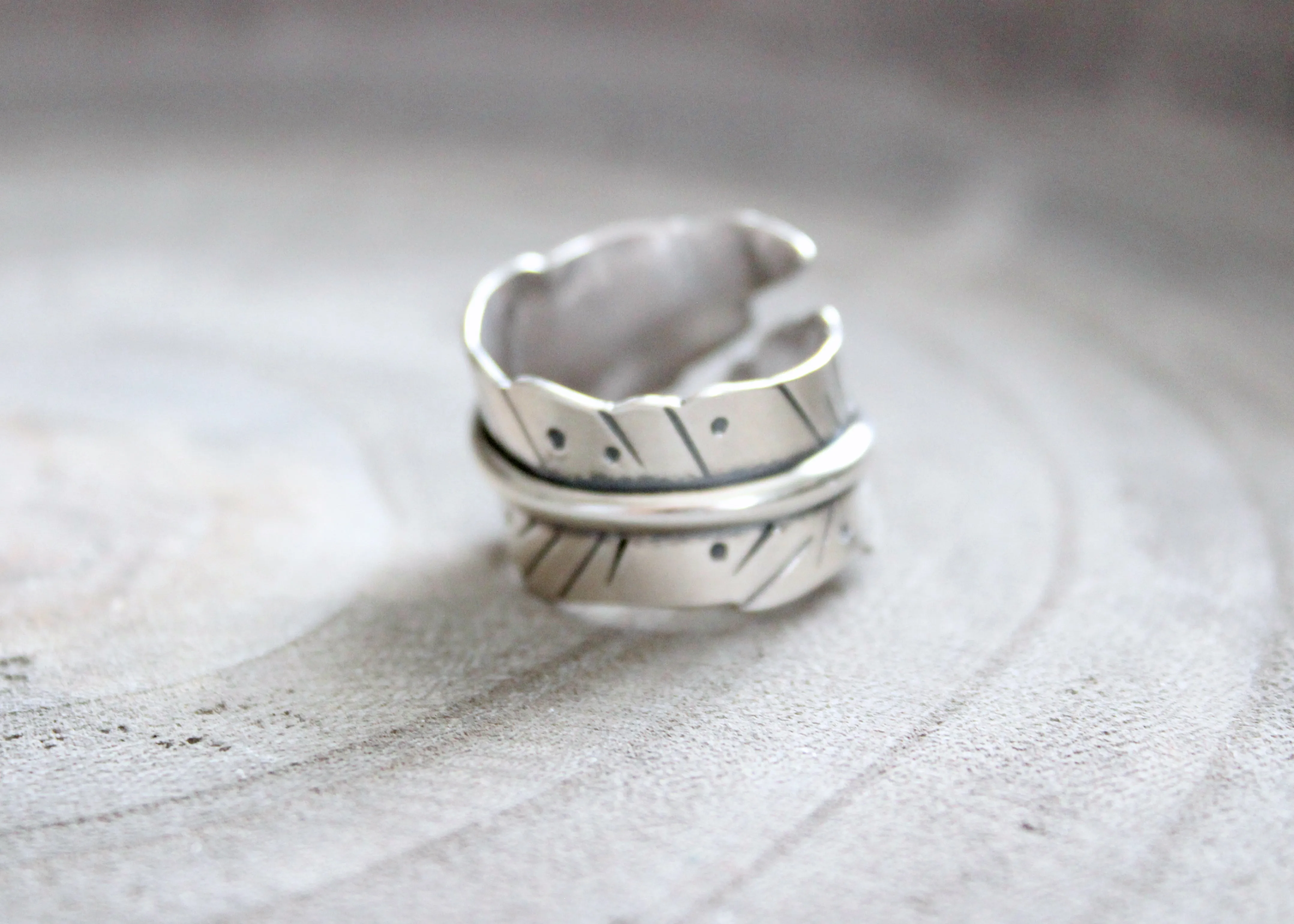 Handmade Sterling Silver Feather Ring