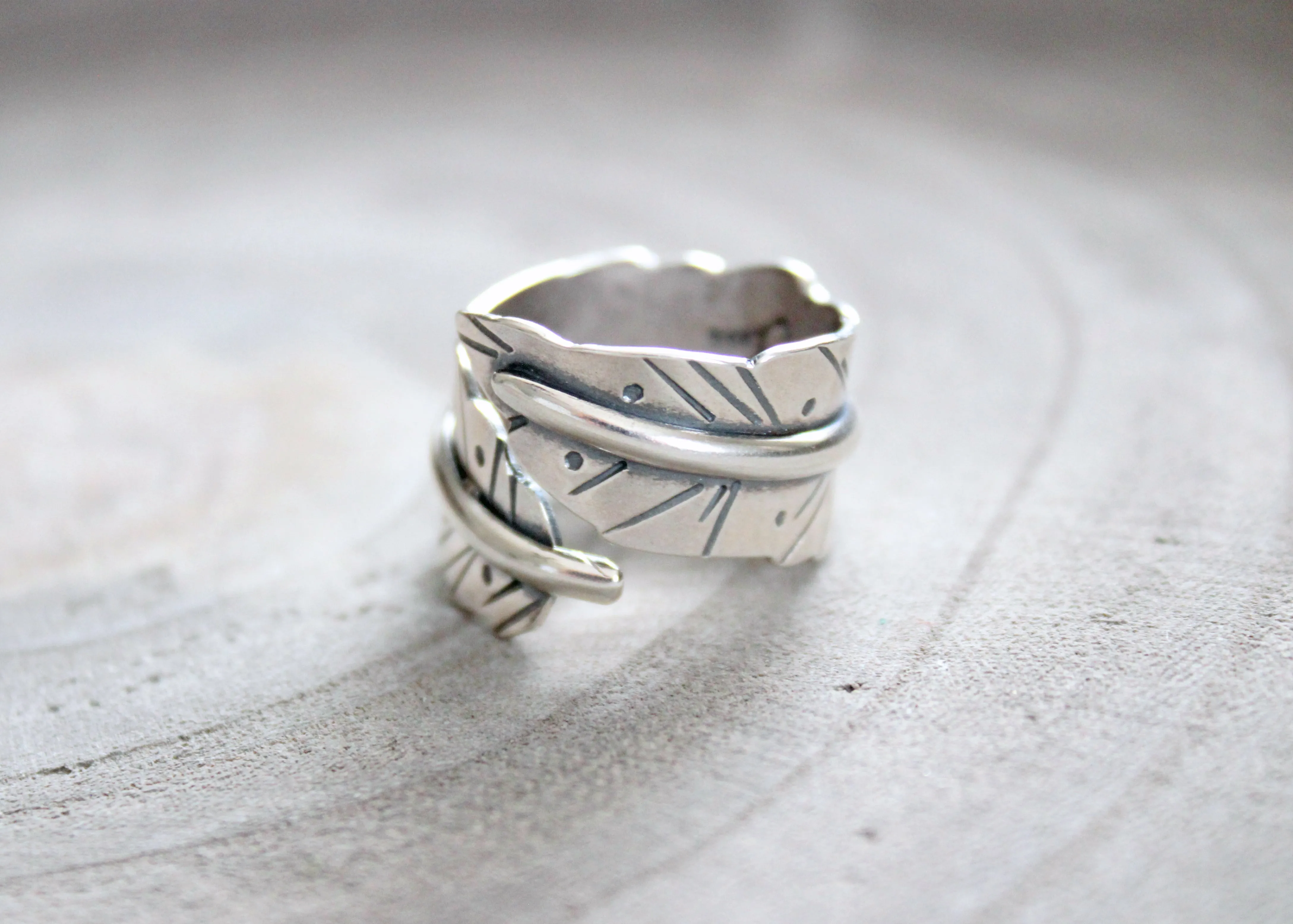 Handmade Sterling Silver Feather Ring