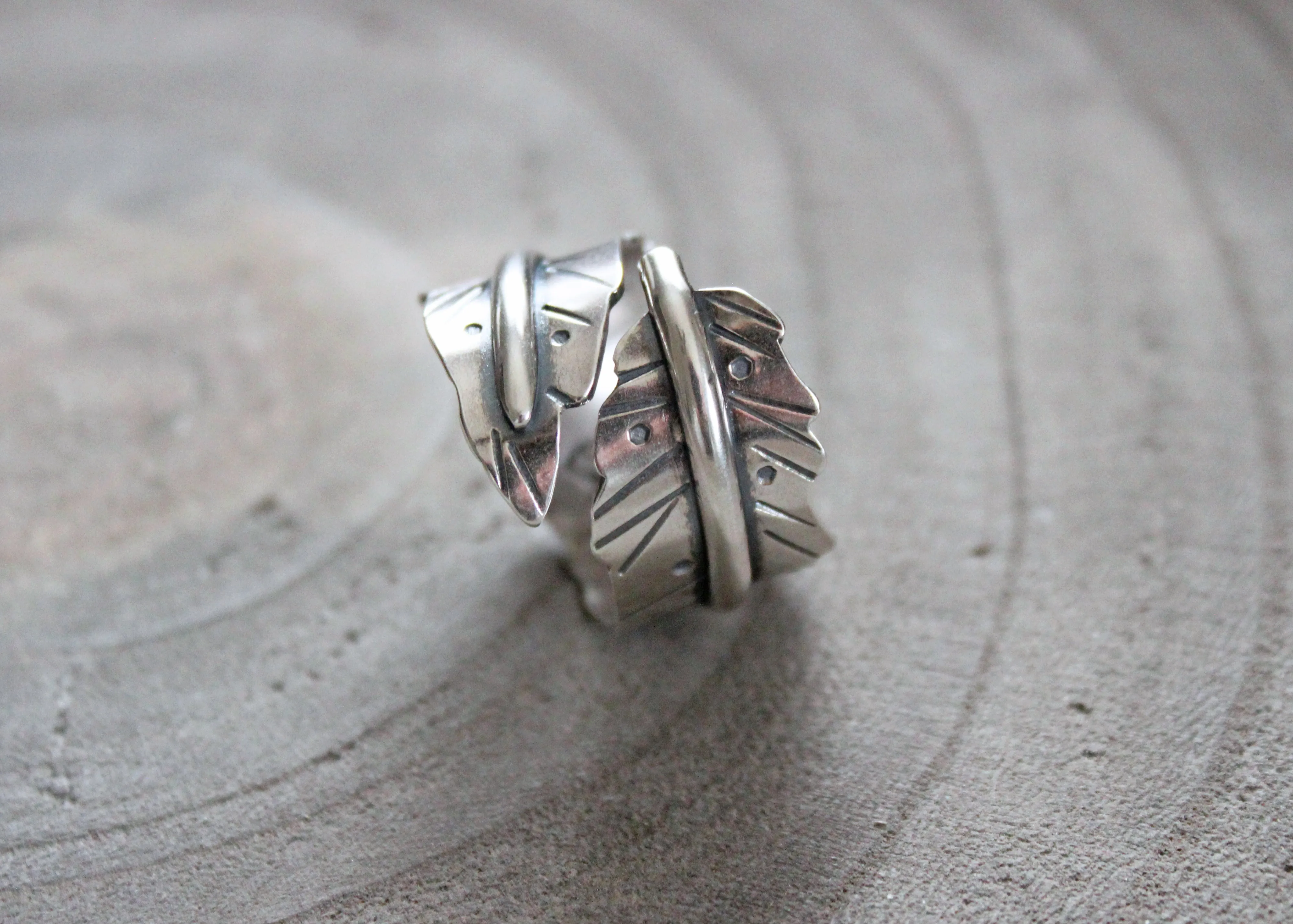 Handmade Sterling Silver Feather Ring