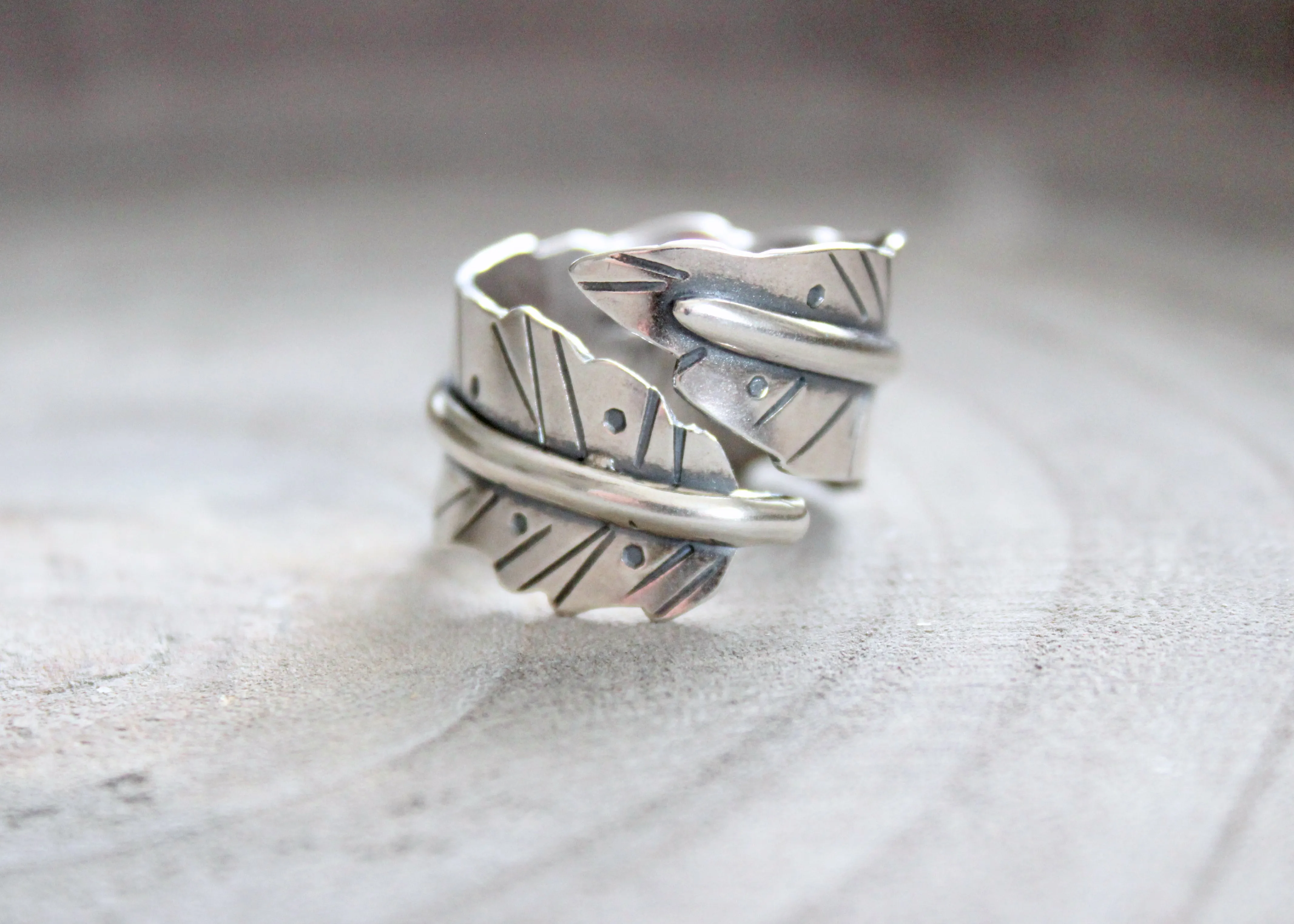 Handmade Sterling Silver Feather Ring
