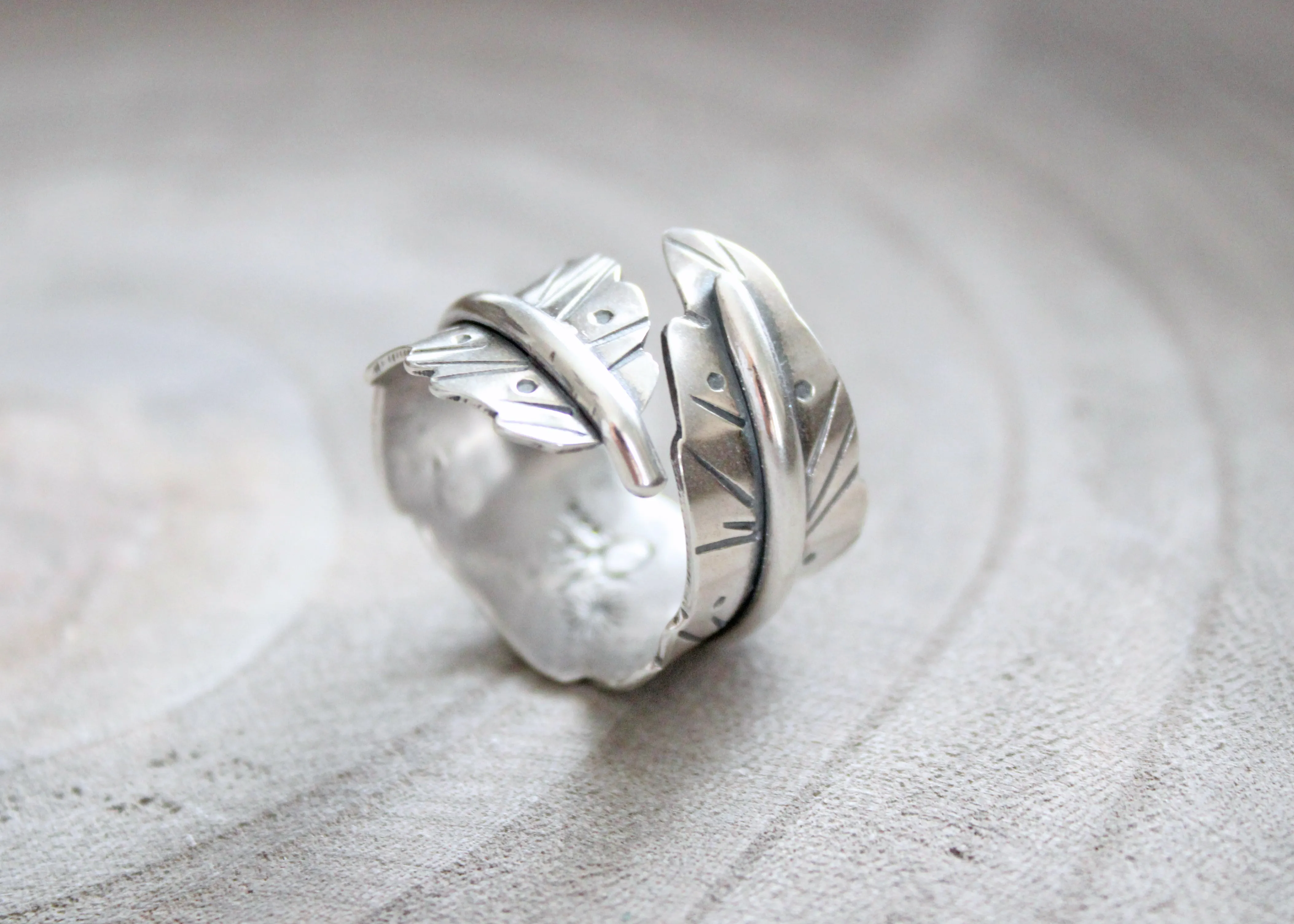 Handmade Sterling Silver Feather Ring