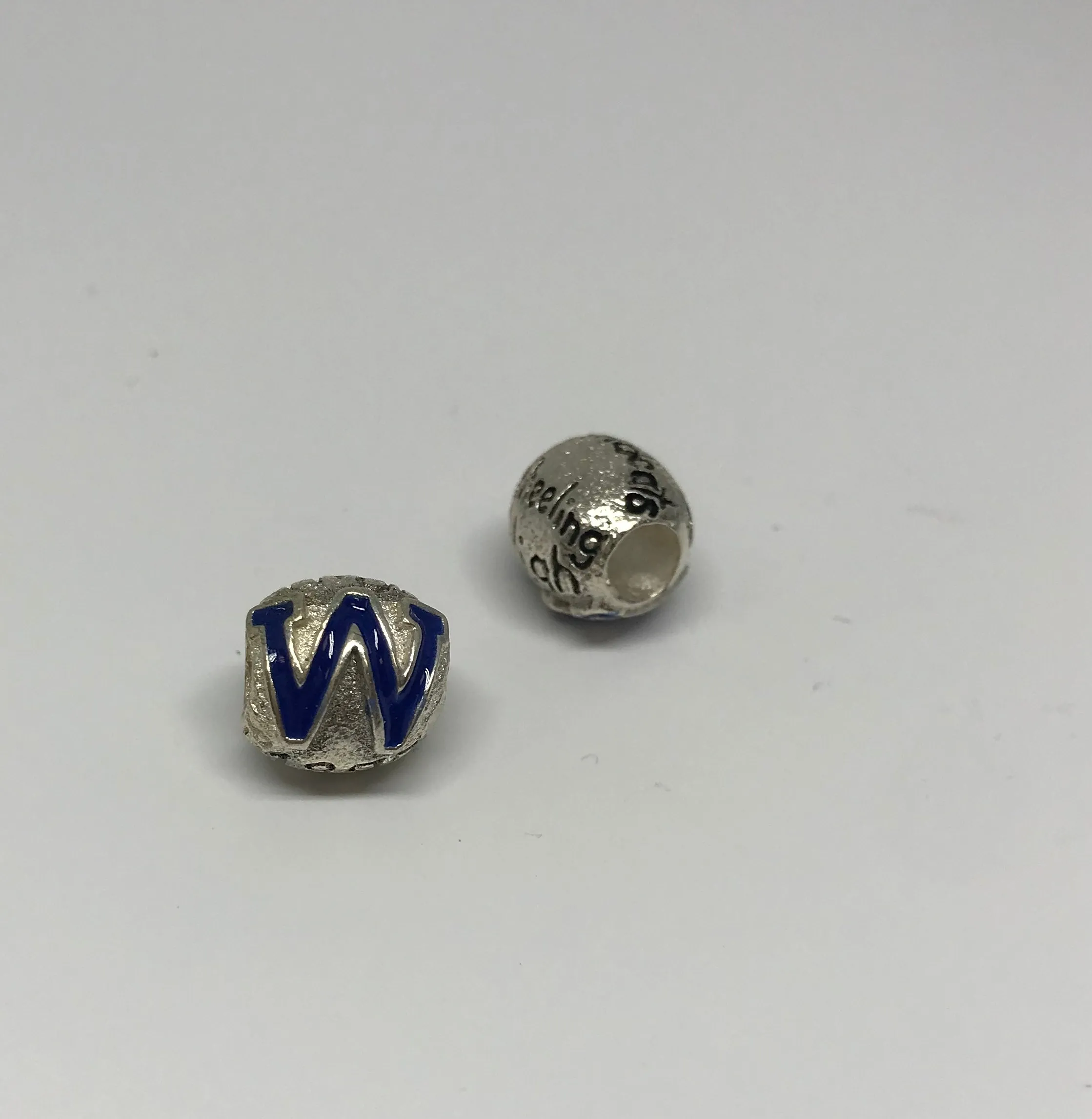Handmade Sterling Silver "Wheeling High School" Bead