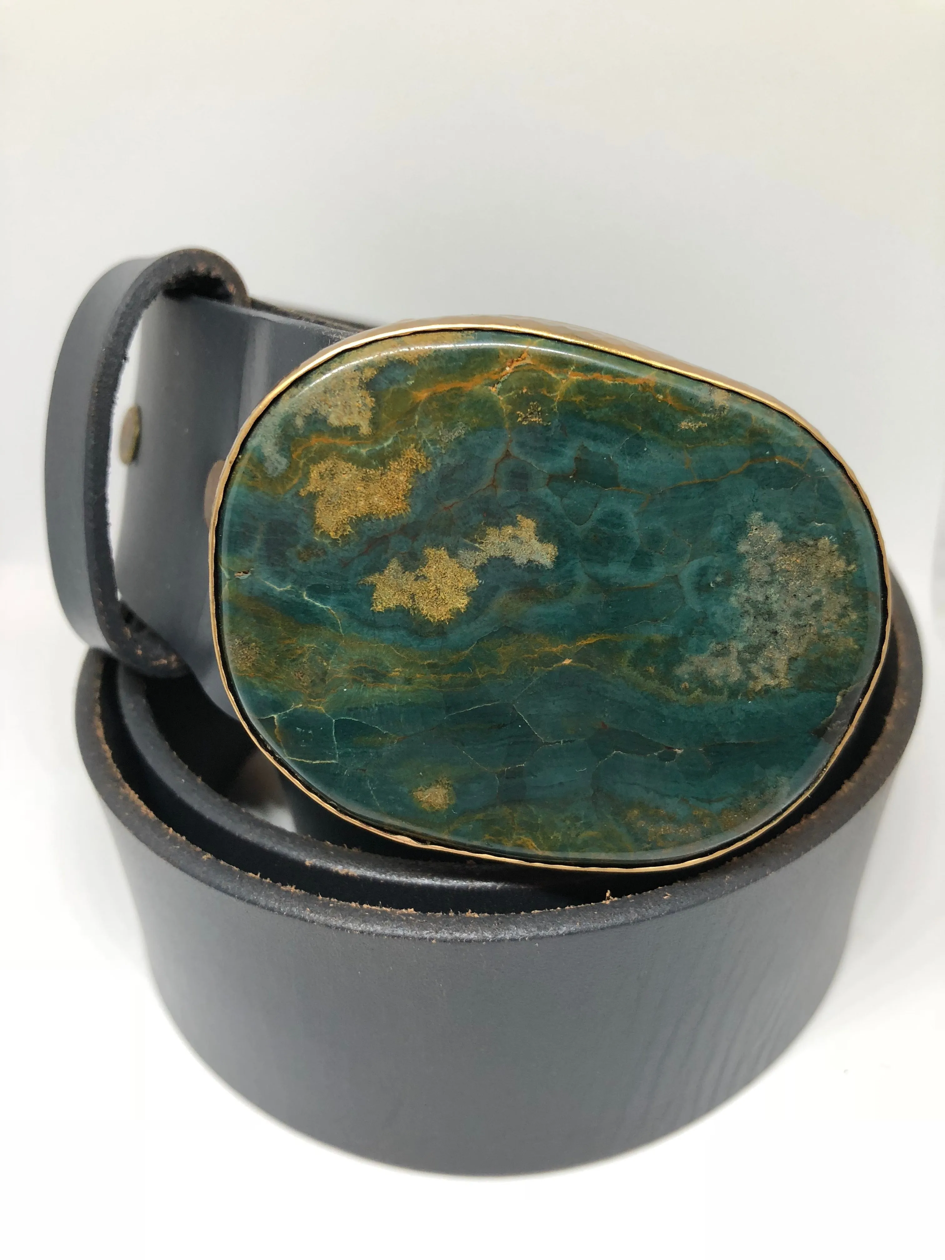 Heather Benjamin Blue-Green Ocean Jasper Belt