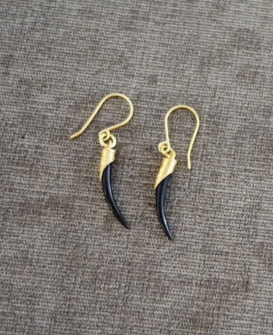 Heather Benjamin | Handmade Carved Black Horn Earring