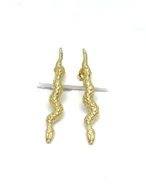 Heather Benjamin Handmade Carved Snake Earrings