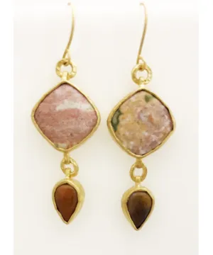 Heather Benjamin Handmade Pink Ocean Jasper Earring