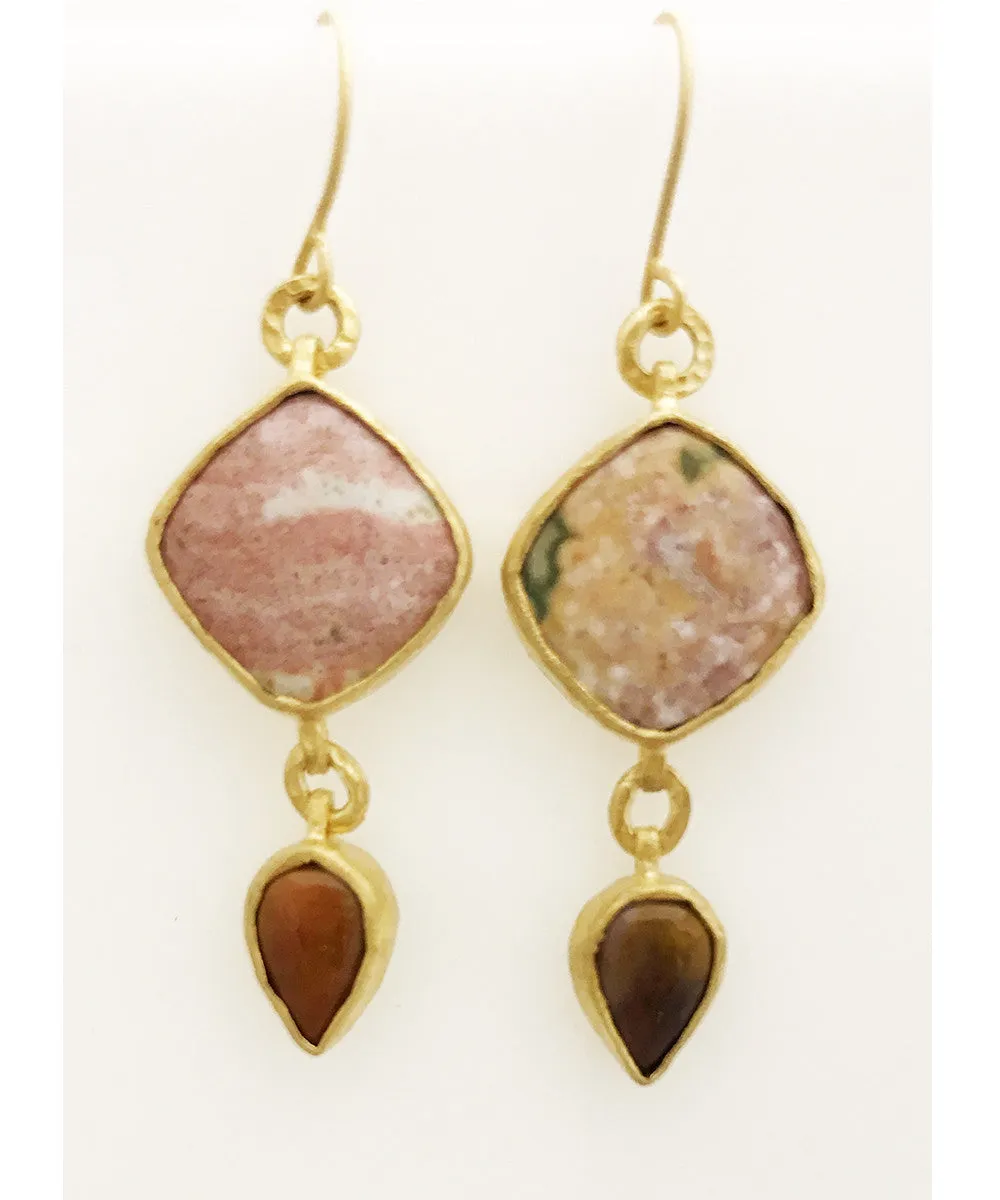 Heather Benjamin Handmade Pink Ocean Jasper Earring