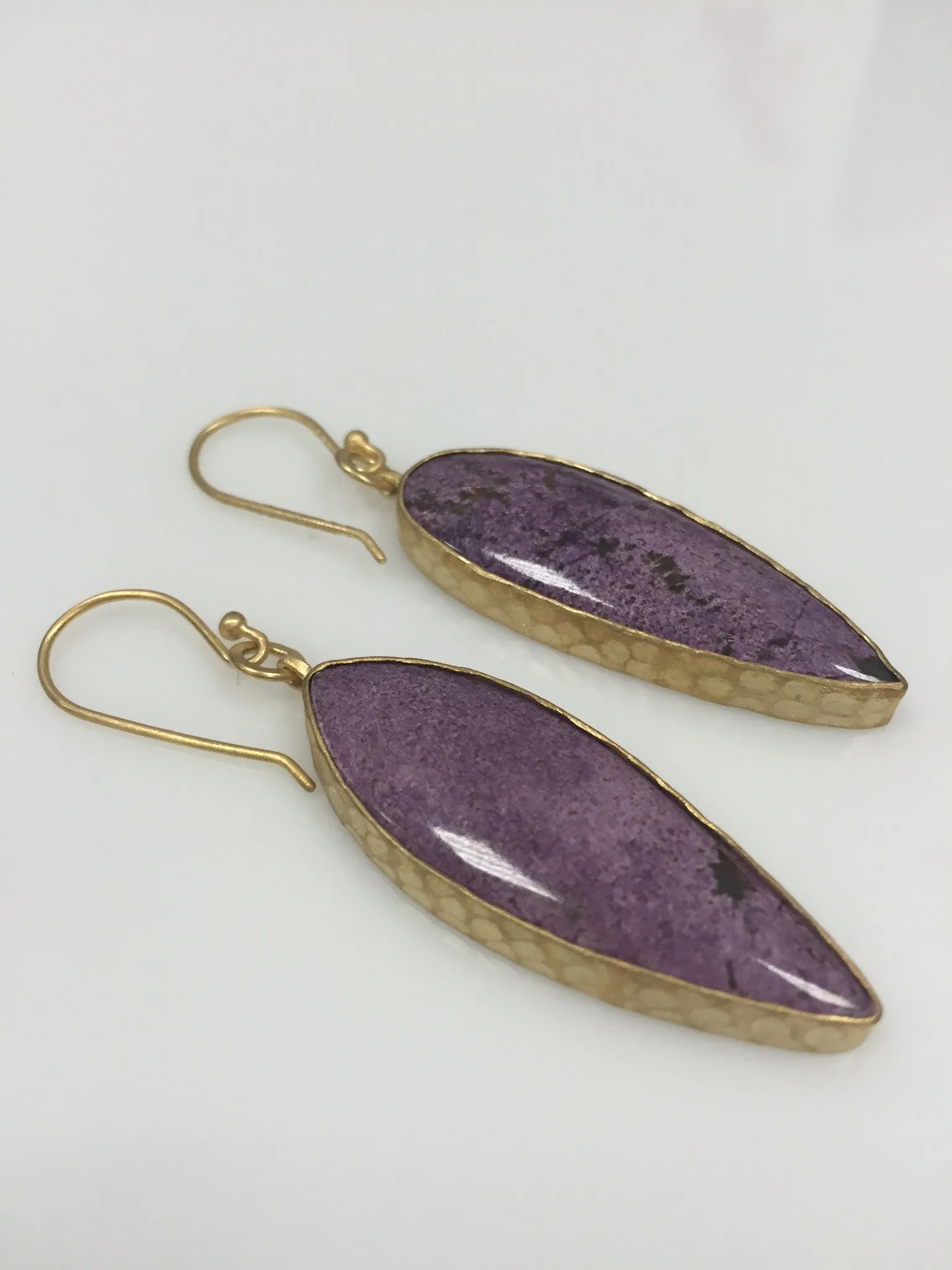 Heather Benjamin Handmade Purple Stiticilite Earring