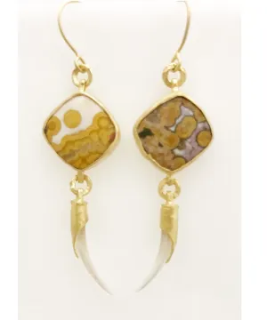 Heather Benjamin Handmade Yellow Ocean Jasper Earring