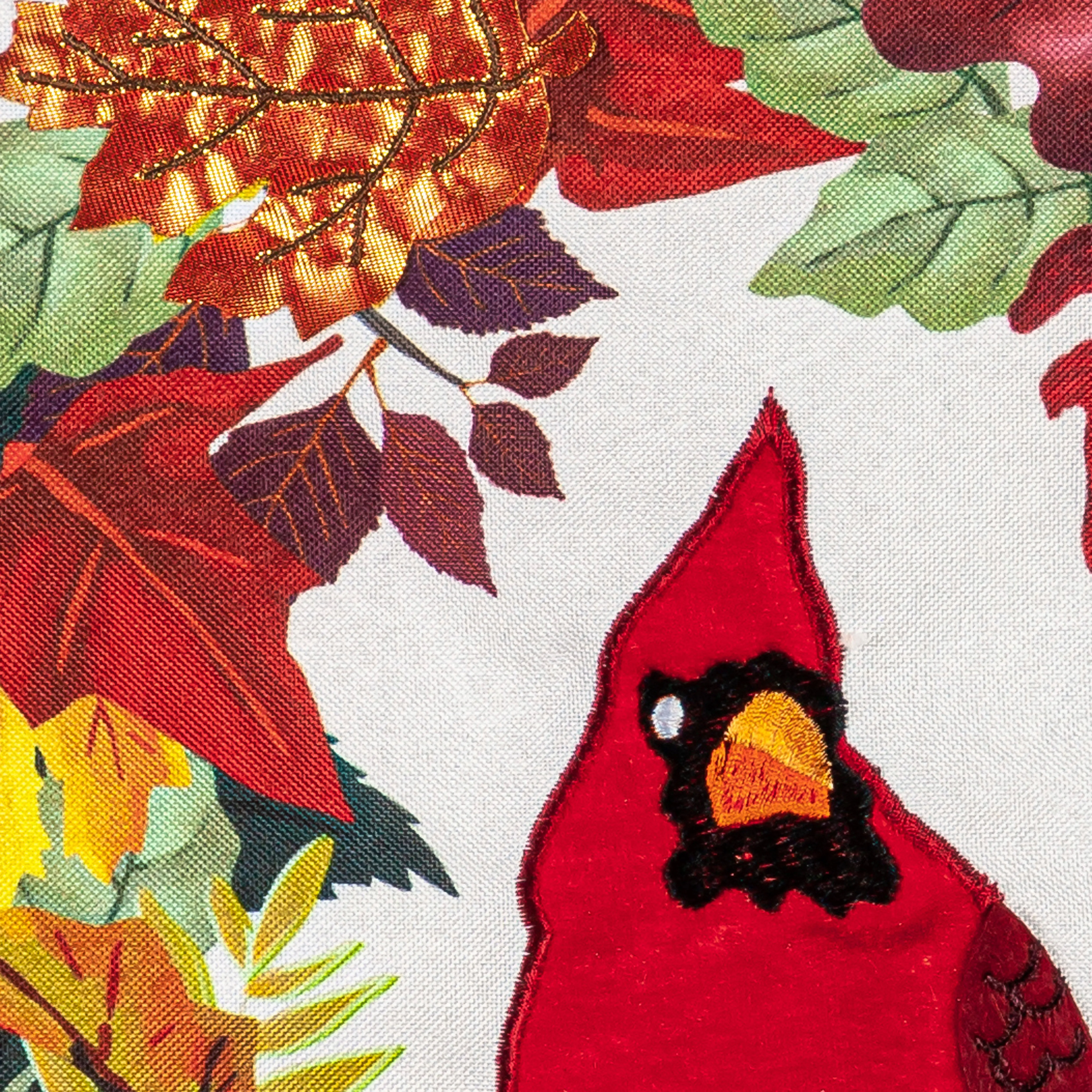 Hello Fall Cardinal Wreath Garden Linen Flag,14l11063