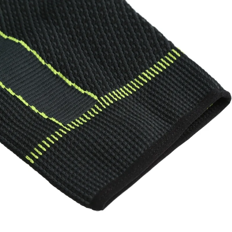 Hot elastic yellow-green stripe sports lengthen knee pad leg sleeve non-slip bandage compression leg warmer for men and women