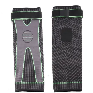 Hot elastic yellow-green stripe sports lengthen knee pad leg sleeve non-slip bandage compression leg warmer for men and women