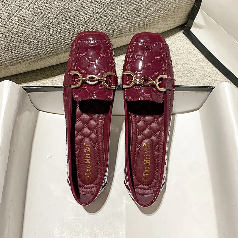 INSTOCK-Square toe flat comfortable women's shoes
