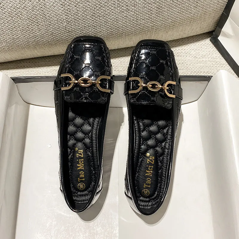 INSTOCK-Square toe flat comfortable women's shoes